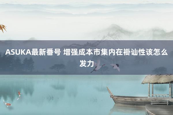 ASUKA最新番号 增强成本市集内在褂讪性该怎么发力