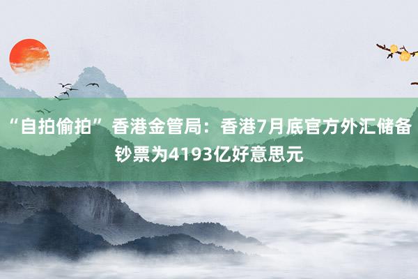 “自拍偷拍” 香港金管局：香港7月底官方外汇储备钞票为4193亿好意思元