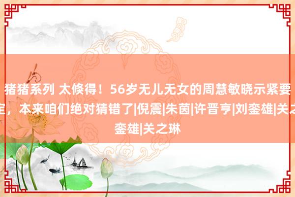 猪猪系列 太倏得！56岁无儿无女的周慧敏晓示紧要决定，本来咱们绝对猜错了|倪震|朱茵|许晋亨|刘銮雄|关之琳