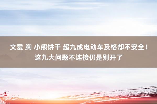 文爱 胸 小熊饼干 超九成电动车及格却不安全！这九大问题不连接仍是别开了