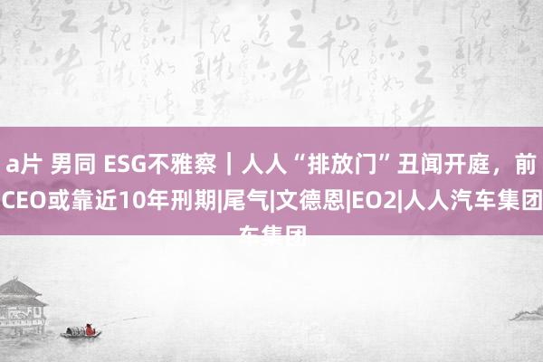 a片 男同 ESG不雅察｜人人“排放门”丑闻开庭，前CEO或靠近10年刑期|尾气|文德恩|EO2|人人汽车集团